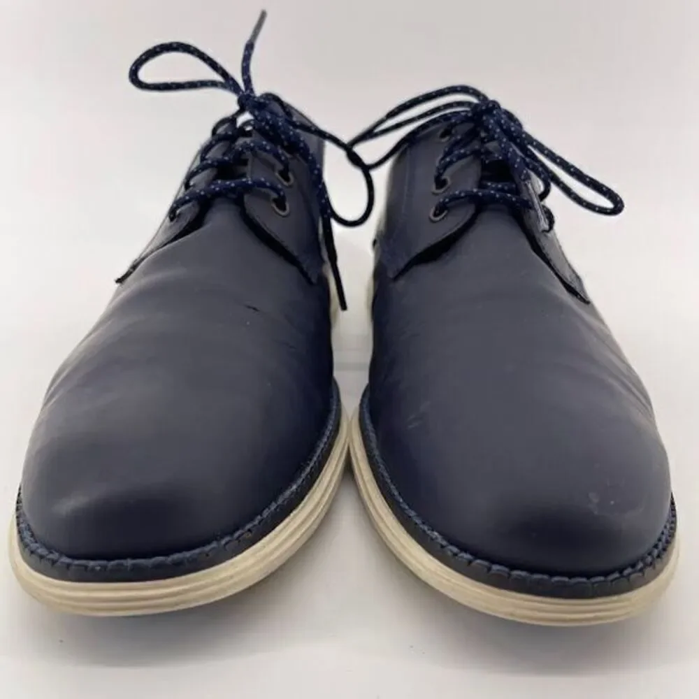 Cole Haan Navy Blue Leather Grand Plain Toe Oxford‎ Casual Shoe SIze